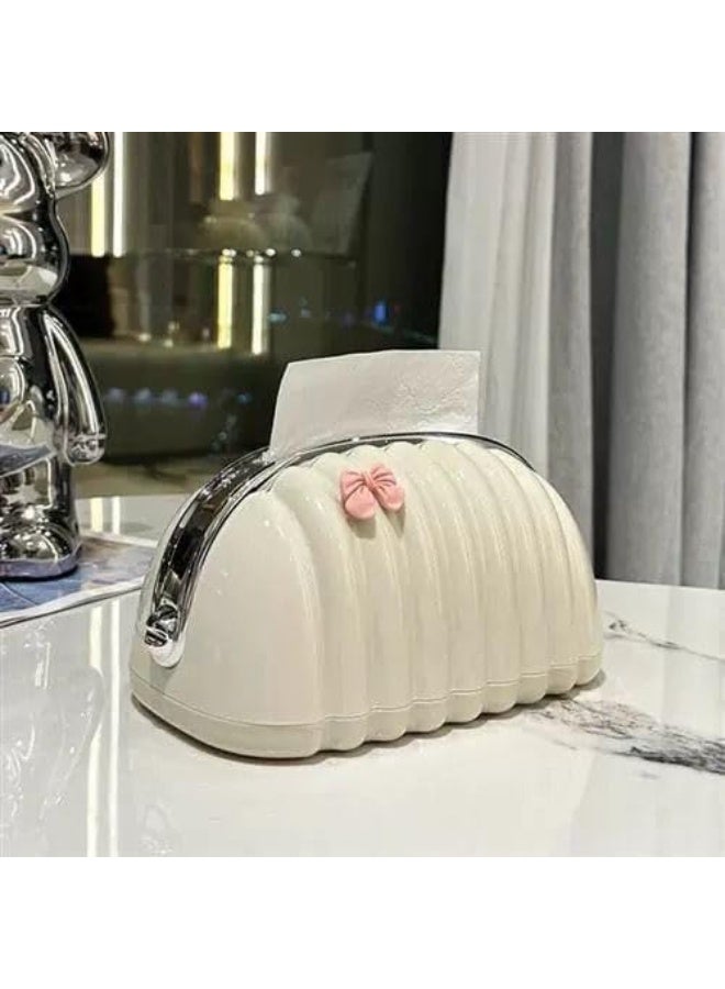 حامل علبة مناديل للوجه من البلاستيك والسيليكون مستطيل خفيف الوزن نحيف موزع مناديل ديكوري بغطاء قابل لإعادة التعبئة - Image 4